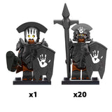 Lord the Rings Uruk-Hai Heavy Armour Block Figures Set 21pcs