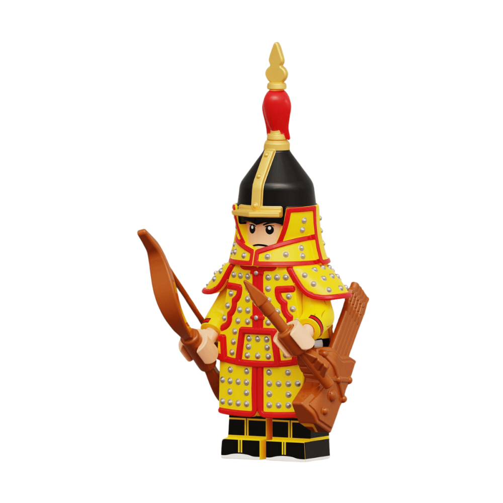 Chinese Qing Dynasty Warriors Block Figures Set of 8pcs