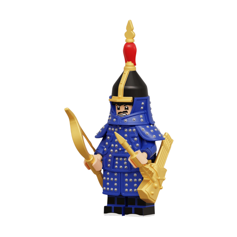 Chinese Qing Dynasty Warriors Block Figures Set of 8pcs