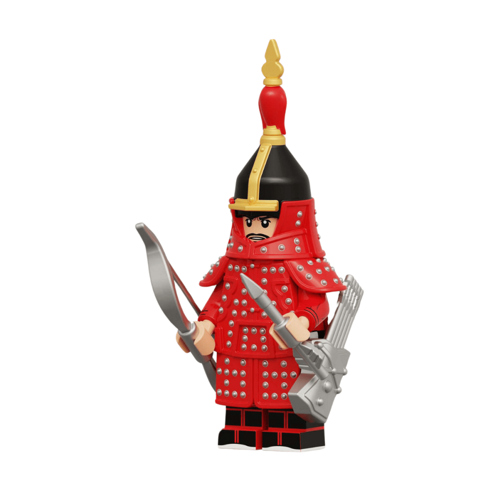 Chinese Qing Dynasty Warriors Block Figures Set of 8pcs