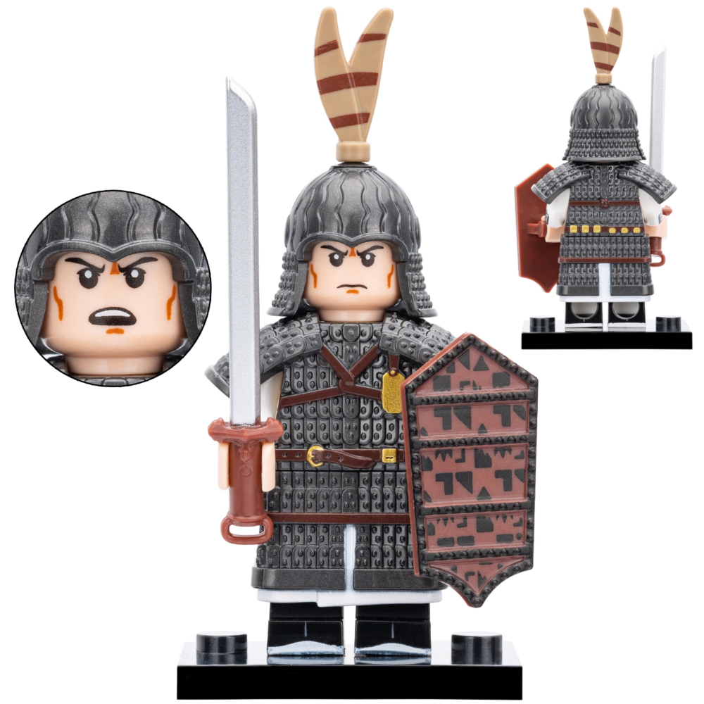 Ancient Chinese Imperial General Block Figures Set of 6pcs