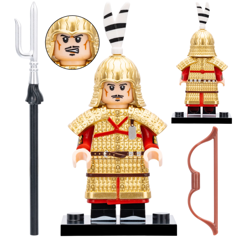 Ancient Chinese Imperial General Block Figures Set of 6pcs