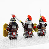 Chinese Medieval Heavy Armor Dynasty Soldiers Block Figures Set of 3pcs