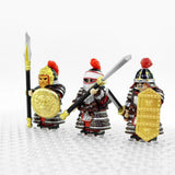 Chinese Medieval Heavy Armor Dynasty Soldiers Block Figures Set of 3pcs