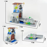 Castle Gatehouse with Drawbridge & Cannon Tower Building  Set