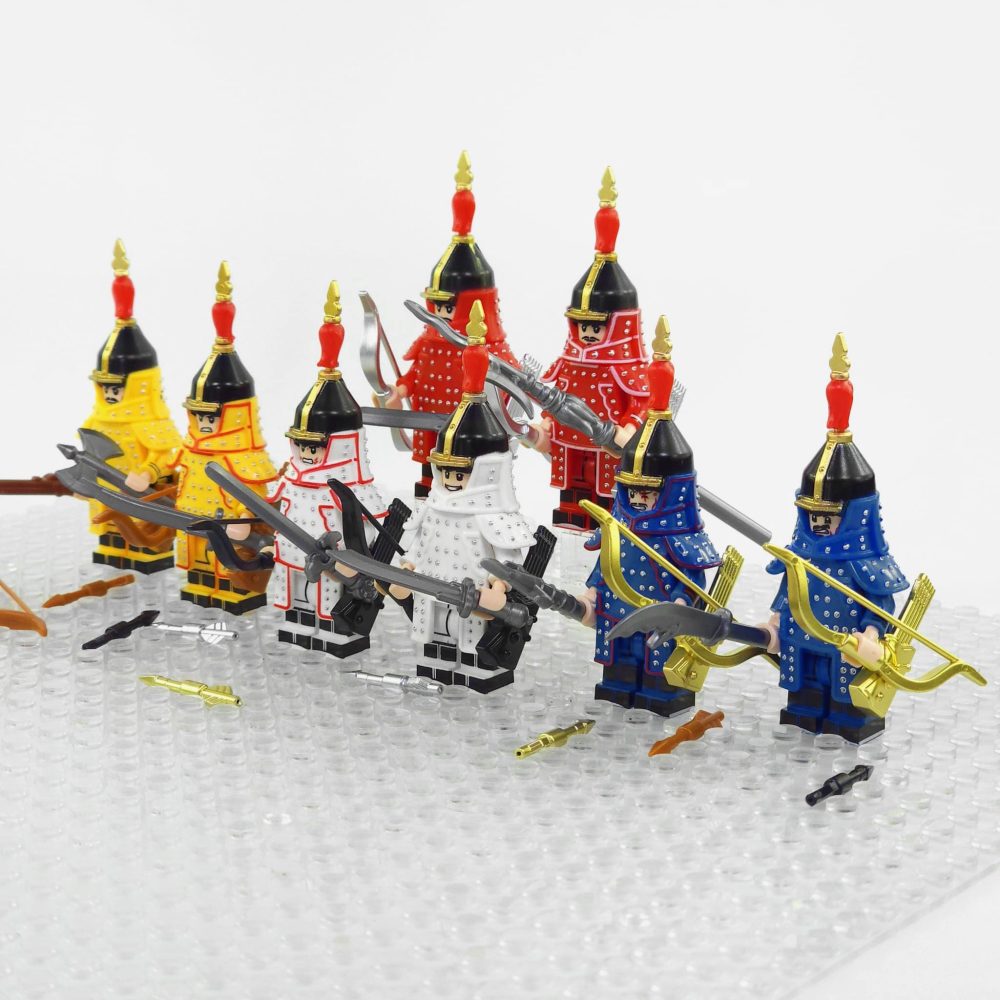 Chinese Qing Dynasty Warriors Block Figures Set of 8pcs