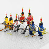 Chinese Qing Dynasty Warriors Block Figures Set of 8pcs