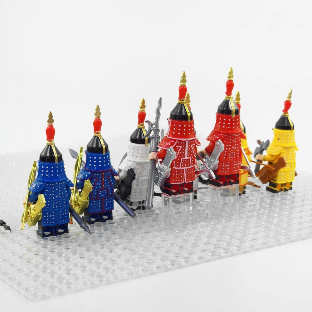 Chinese Qing Dynasty Warriors Block Figures Set of 8pcs