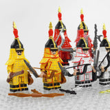 Chinese Qing Dynasty Warriors Block Figures Set of 8pcs
