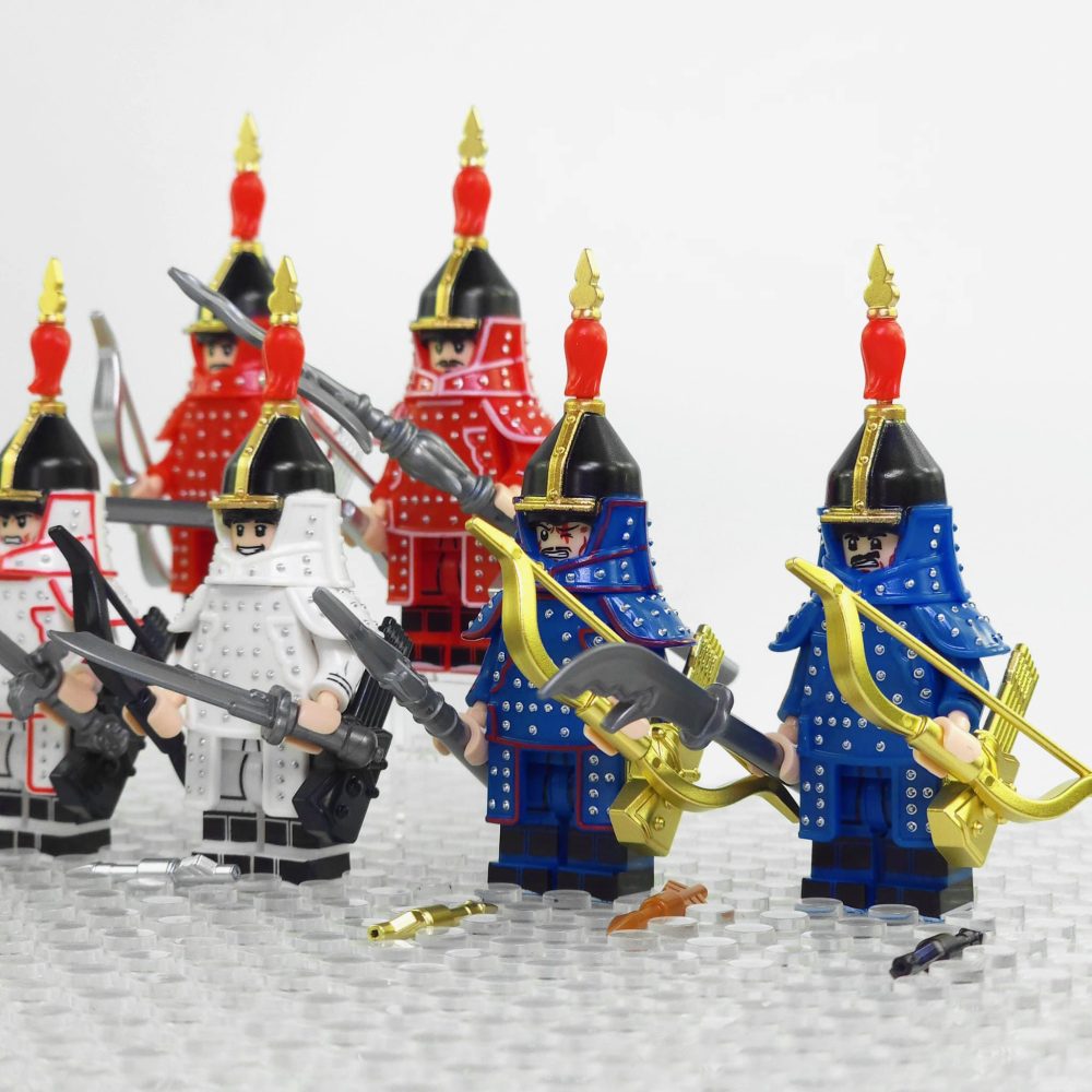 Chinese Qing Dynasty Warriors Block Figures Set of 8pcs