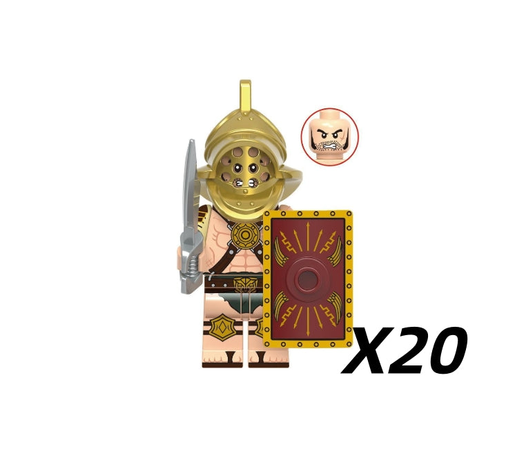 Roman Gladiators Secutors Block Figures Set of 10pcs