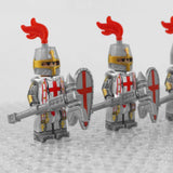 Crusades Knights Templar Battle Priests Block Figures With War Hammers and Shield Accessories