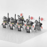 Crusades Mounted Holy Sepulchre Knights Armored Warhorse Block Figures  Set