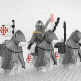 Crusades Mounted Holy Sepulchre Knights Armored Warhorse Block Figures  Set
