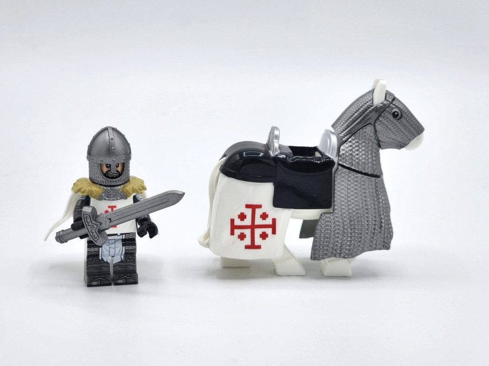 Crusades Mounted Holy Sepulchre Knights Armored Warhorse Block Figures  Set