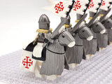 Crusades Mounted Holy Sepulchre Knights Armored Warhorse Block Figures  Set