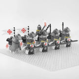 Crusades Mounted Holy Sepulchre Knights Armored Warhorse Block Figures  Set