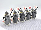 Crusades Mounted Holy Sepulchre Knights Armored Warhorse Block Figures  Set