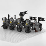 Crusades Mounted Knights Hospitallers Armored Warhorse Block Figures Set