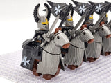 Crusades Mounted Knights Hospitallers Armored Warhorse Block Figures Set