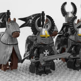 Crusades Mounted Knights Hospitallers Armored Warhorse Block Figures Set