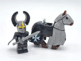 Crusades Mounted Knights Hospitallers Armored Warhorse Block Figures Set