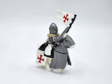 Crusades Mounted Knights Templars Armored Warhorse Block Figures Set