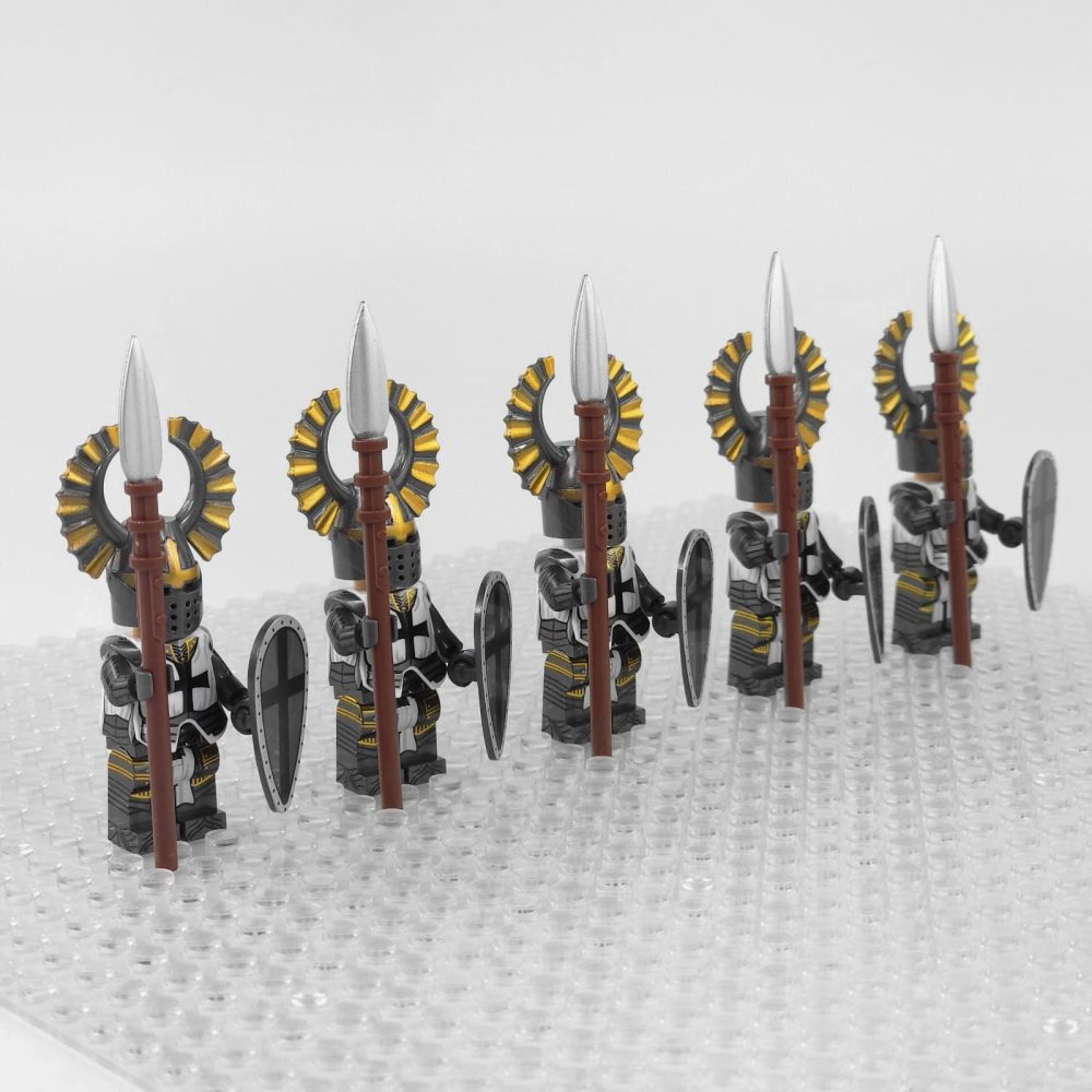 Crusades Teutonic Knights Elite Spears Block Figures Set With Spear and Shield