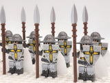 Crusades Teutonic Knights Spearman Block Figures Set of 10pcs