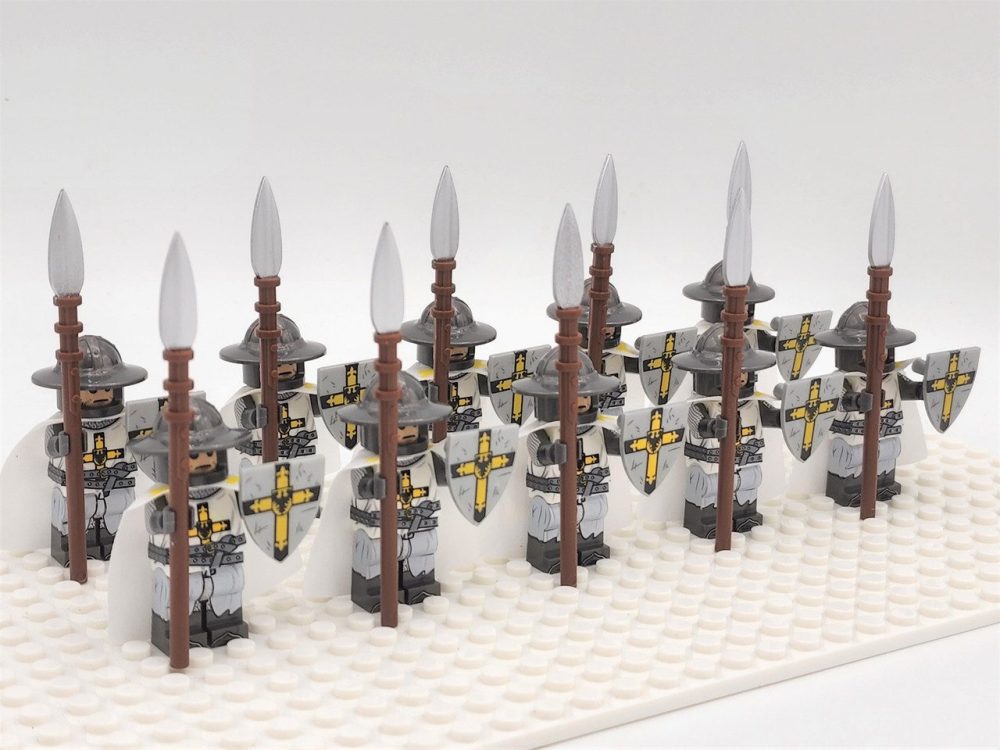 Crusades Teutonic Knights Spearman Block Figures Set of 10pcs