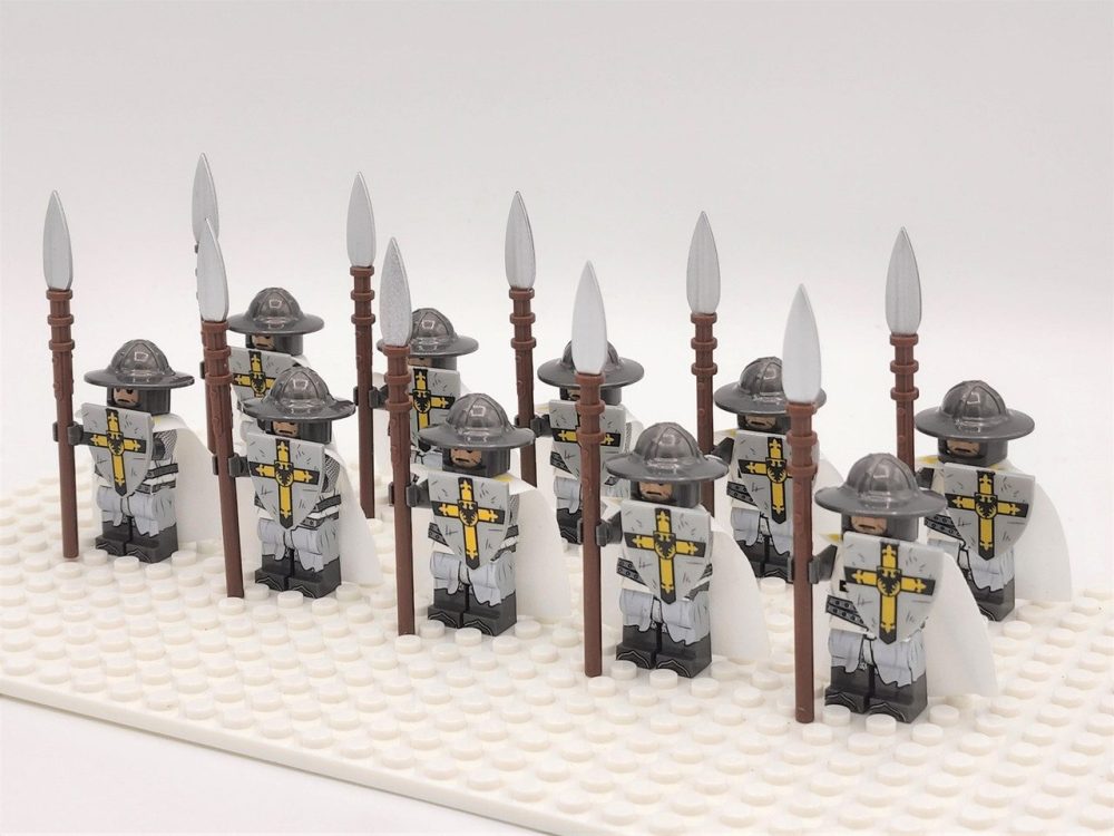 Crusades Teutonic Knights Spearman Block Figures Set of 10pcs