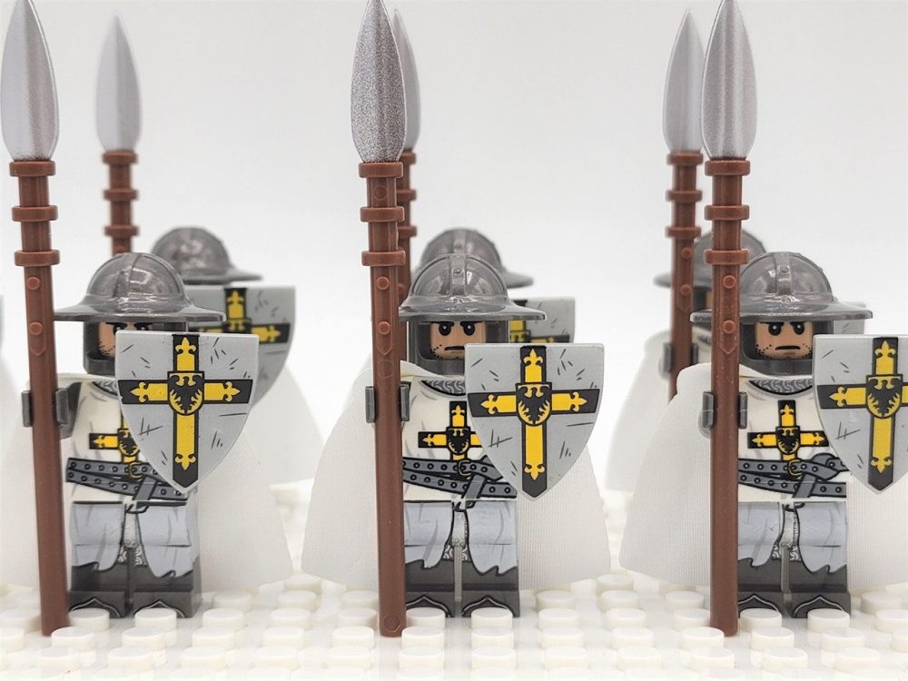 Crusades Teutonic Knights Spearman Block Figures Set of 10pcs