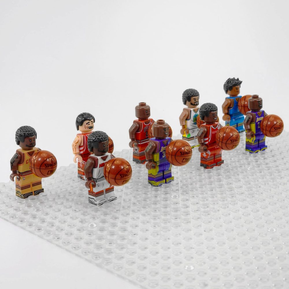 NBA Basketball Block Figures Set of 9pcs with Basketball Accessory