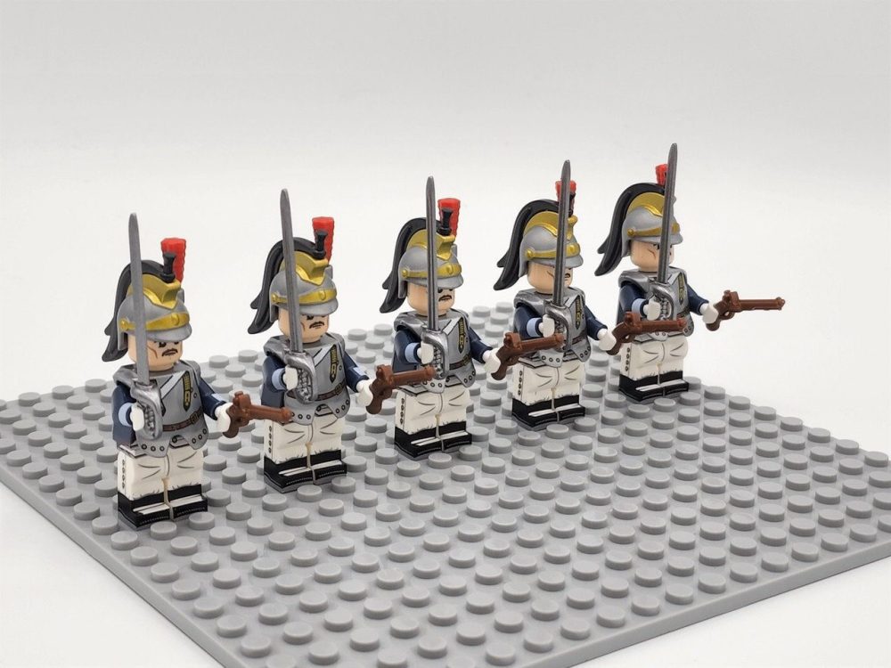 French Cuirassier Block Figures Set of 5pcs