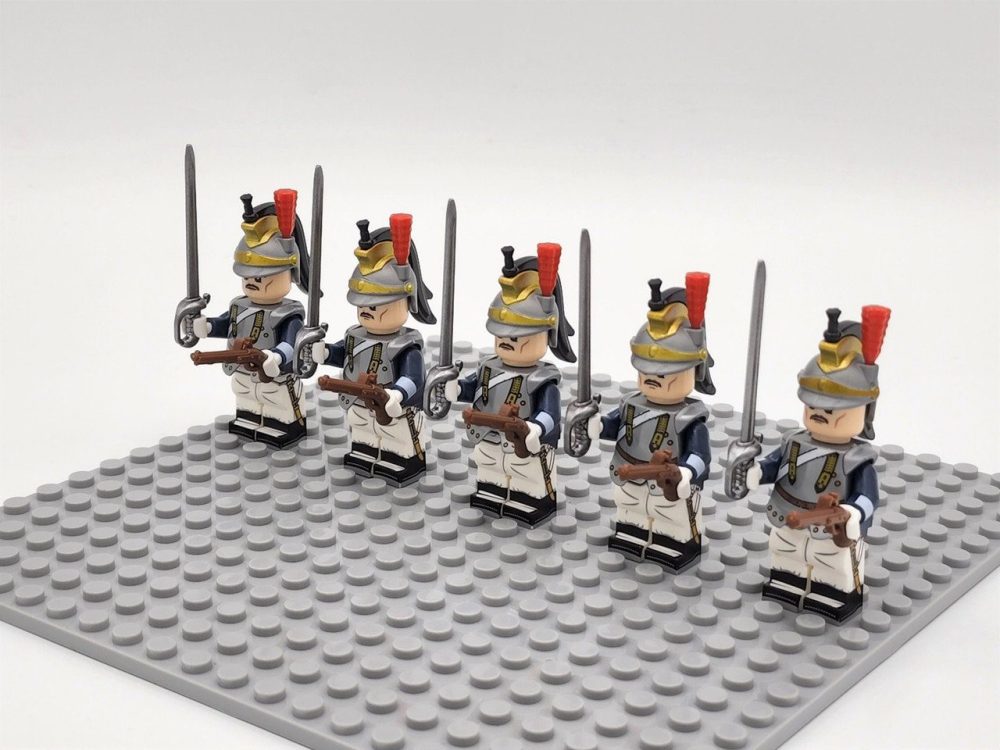 French Cuirassier Block Figures Set of 5pcs