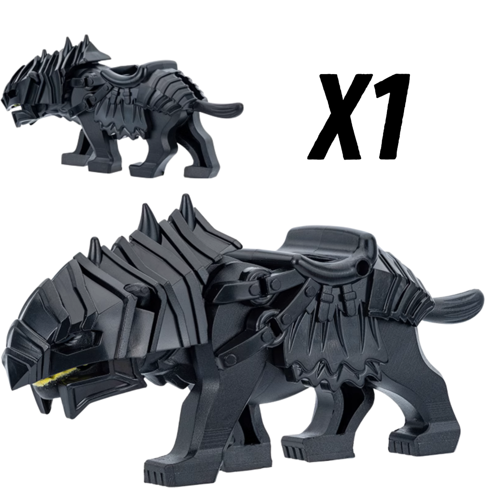 Lord of the Rings Armored Wargs (Black) Block Figures Set