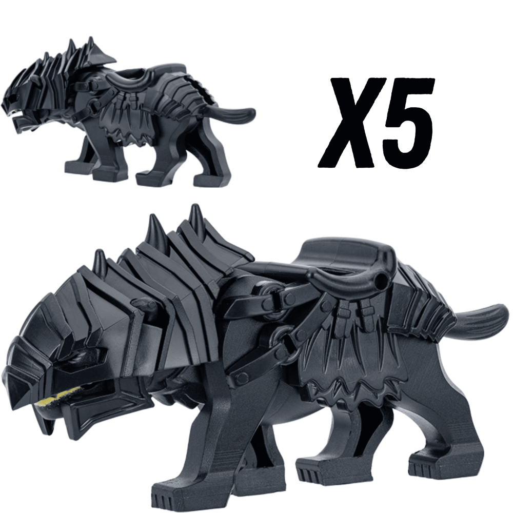 Lord of the Rings Armored Wargs (Black) Block Figures Set