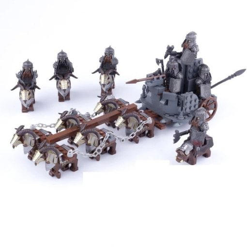 Lord the Rings Dain II Ironfoot Iron Hill Dwarves Chariot Block Figures Set