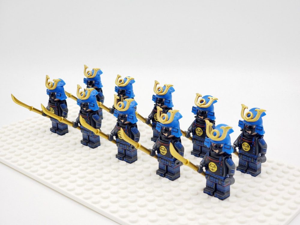 Japanese Samurai Naginata Block Figures Set of 10pcs