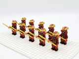 Japanese Samurai Spear Block Figures Set of 10pcs