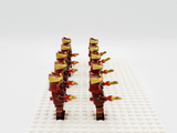 Japanese Samurai Spear Block Figures Set of 10pcs
