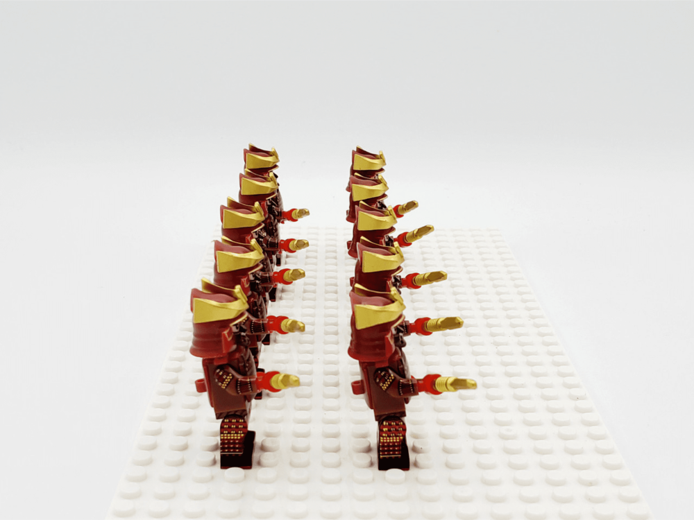 Japanese Samurai Spear Block Figures Set of 10pcs