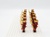 Japanese Samurai Spear Block Figures Set of 10pcs