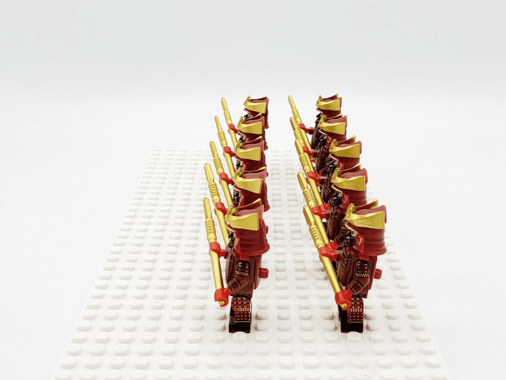 Japanese Samurai Spear Block Figures Set of 10pcs