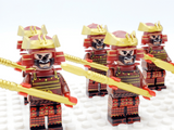 Japanese Samurai Spear Block Figures Set of 10pcs