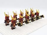 Japanese Samurai Uchiwa and Katana Block Figures Set of 10pcs