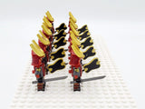 Japanese Samurai Uchiwa and Katana Block Figures Set of 10pcs