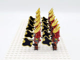 Japanese Samurai Uchiwa and Katana Block Figures Set of 10pcs