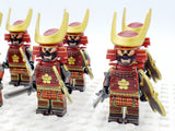 Japanese Samurai Uchiwa and Katana Block Figures Set of 10pcs