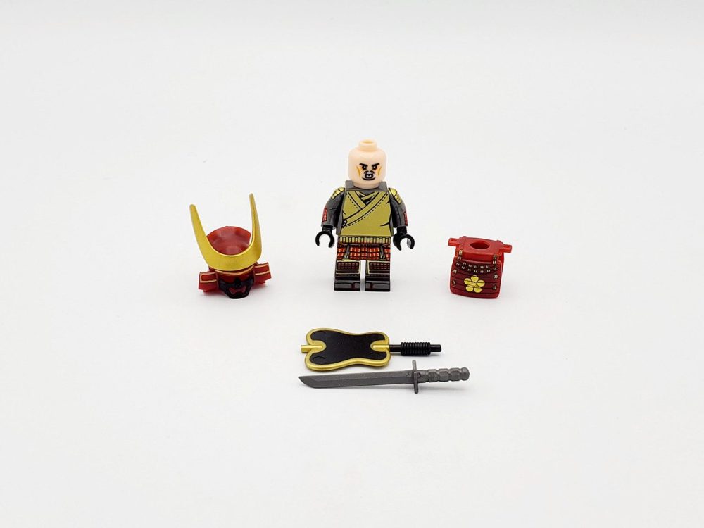 Japanese Samurai Uchiwa and Katana Block Figures Set of 10pcs